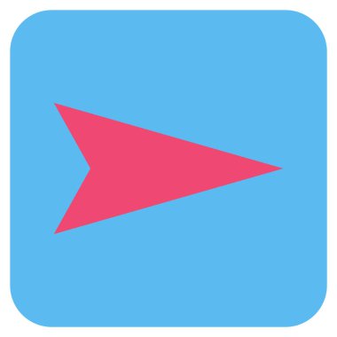 Ok ucu değil düz vektör simgesi kare