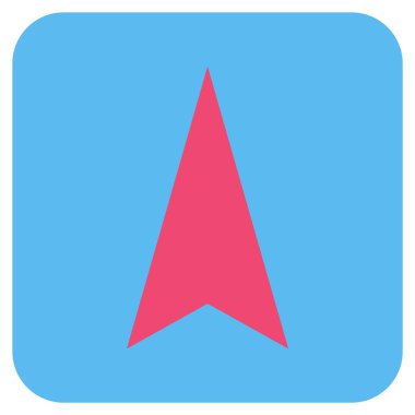 Vektör simge düz yukarı ok ucu kare