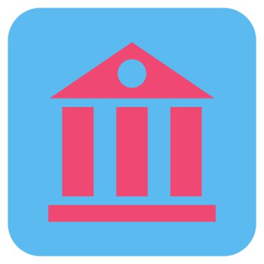 Banka Daire bina vektör simgesi kare