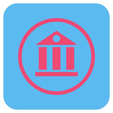 Banka Daire bina vektör simgesi kare