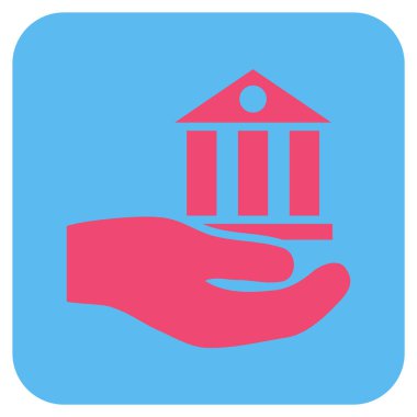 Vektör simge banka hizmet düz kare