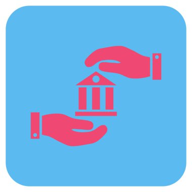 Vektör simge banka hizmet düz kare