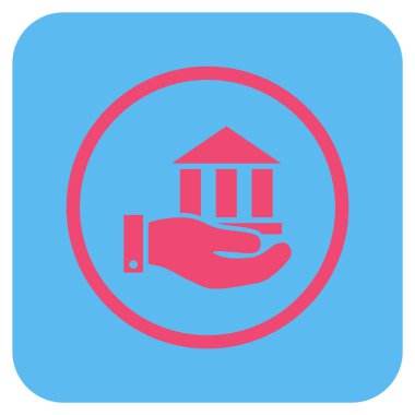 Vektör simge banka hizmet düz kare