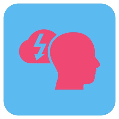 Beyin fırtınası düz kare vektör simgesi