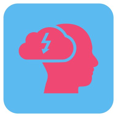 Beyin fırtınası düz kare vektör simgesi