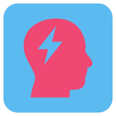 Beyin fırtınası düz kare vektör simgesi