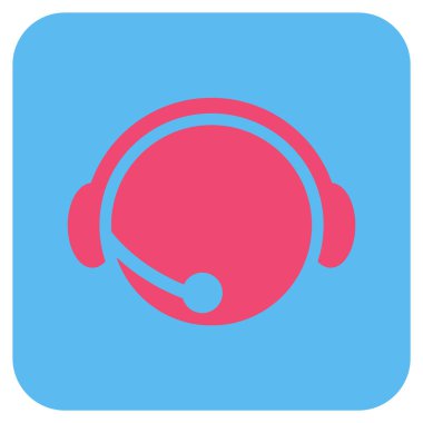 Çağrı Merkezi operatörü düz kare vektör simgesi