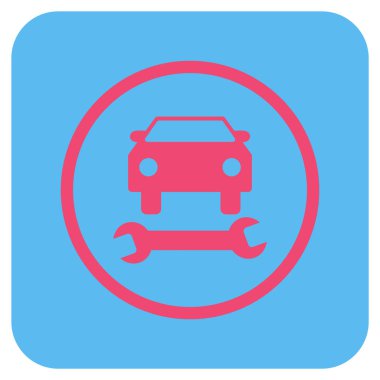 Araba tamir düz kare vektör simgesi