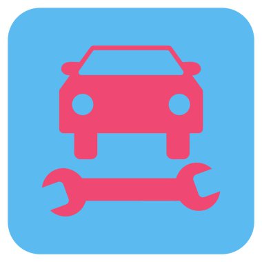 Araba tamir düz kare vektör simgesi