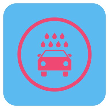 Araba duş düz kare vektör simgesi