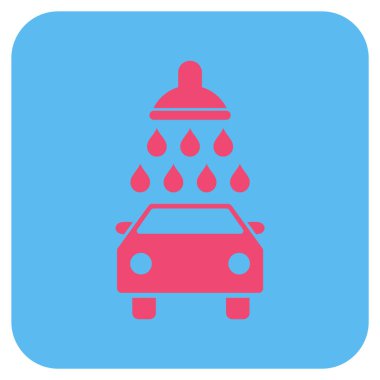 Araba duş düz kare vektör simgesi