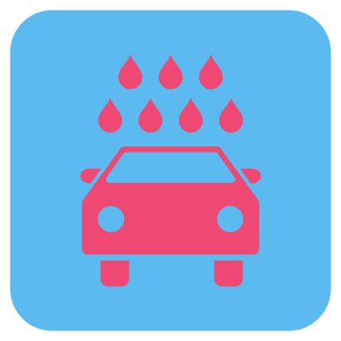 Araba duş düz kare vektör simgesi