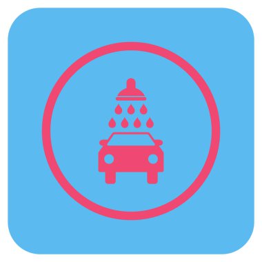 Oto yıkama düz kare vektör simgesi