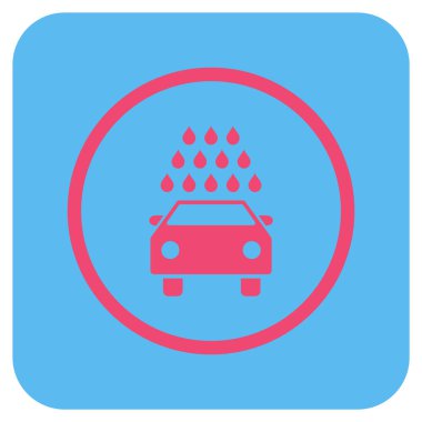 Oto yıkama düz kare vektör simgesi