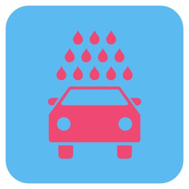 Oto yıkama düz kare vektör simgesi