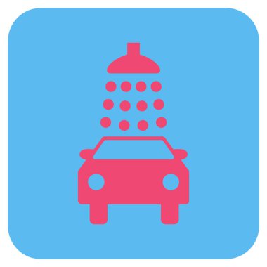 Oto yıkama düz kare vektör simgesi