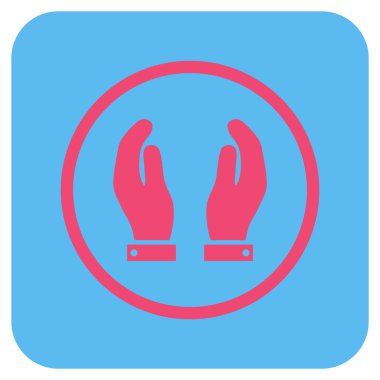 Bakım el düz kare vektör simgesi