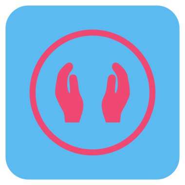 Bakım el düz kare vektör simgesi