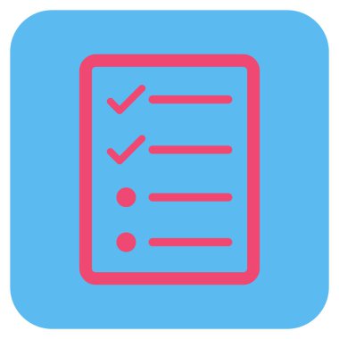 Vektör simgesi denetim listesi sayfa düz kare