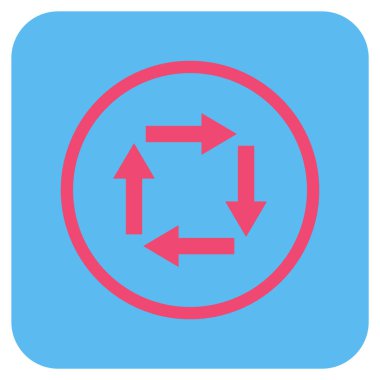 Dolaşım oklar düz kare vektör simgesi