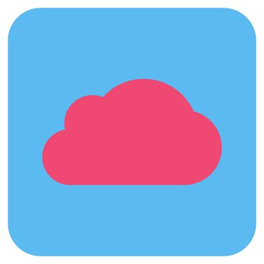 Bulut düz kare vektör simgesi