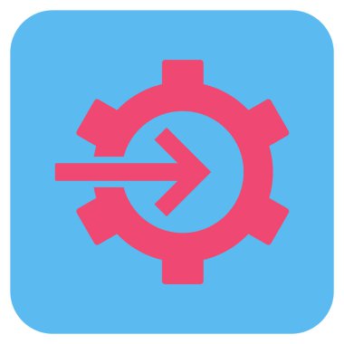 COG Tümleştirme düz kare vektör simgesi