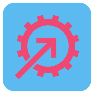 COG Tümleştirme düz kare vektör simgesi