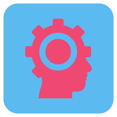 Cyborg vites düz kare vektör simgesi