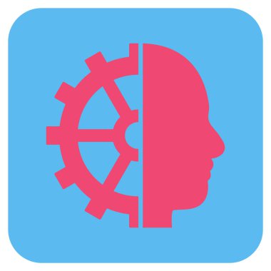 Cyborg vites düz kare vektör simgesi