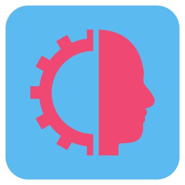 Cyborg vites düz kare vektör simgesi