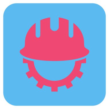 Geliştirme işçisi düz kare vektör simgesi