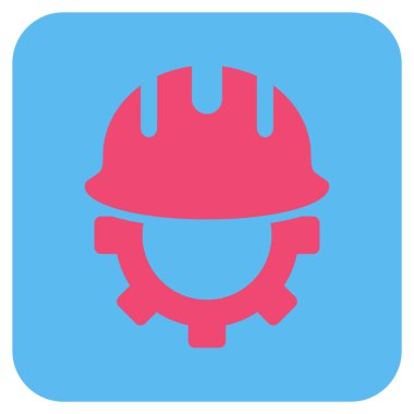 Geliştirme işçisi düz kare vektör simgesi