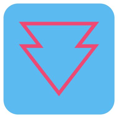 Düz aşağı yön vektör simgesi kare