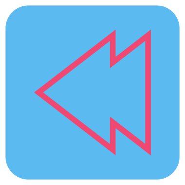 Düz sol yön vektör simgesi kare