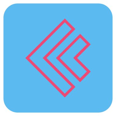 Düz sol yön vektör simgesi kare