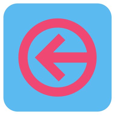 Düz sol yön vektör simgesi kare