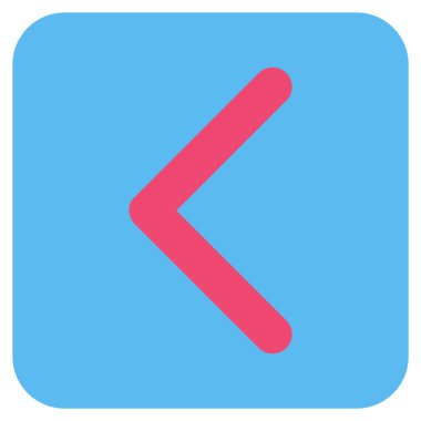 Düz sol yön vektör simgesi kare