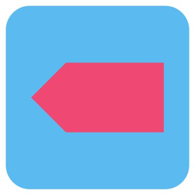 Düz sol yön vektör simgesi kare