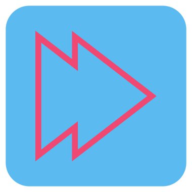 Şu yönde düz vektör simgesi kare