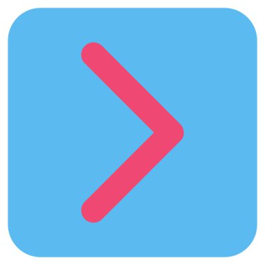 Şu yönde düz vektör simgesi kare