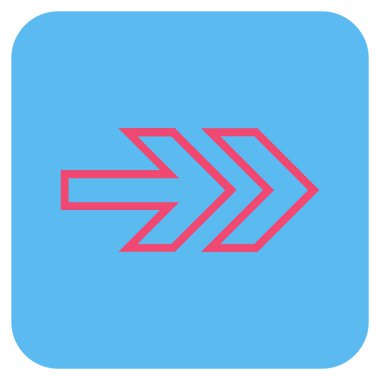 Şu yönde düz vektör simgesi kare