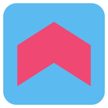 Düz yukarı yön vektör simgesi kare