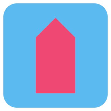 Düz yukarı yön vektör simgesi kare