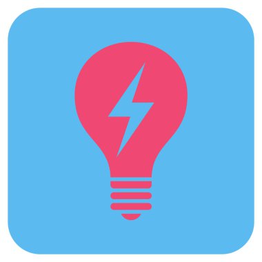 Elektrikli ampul düz kare vektör simgesi