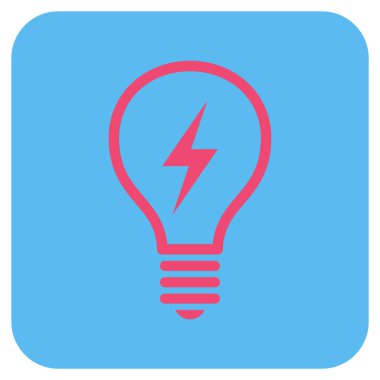 Elektrikli ampul düz kare vektör simgesi