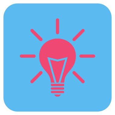 Elektrik ışığı düz kare vektör simgesi