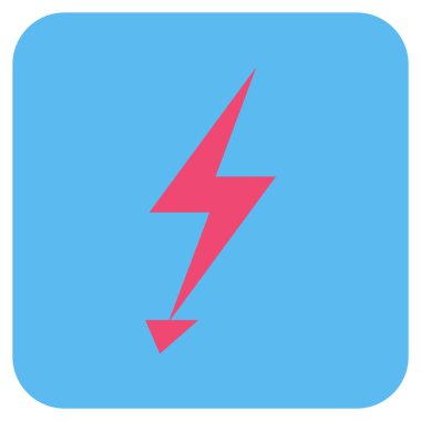 Elektrik Strike düz kare vektör simgesi