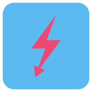 Elektrik Strike düz kare vektör simgesi