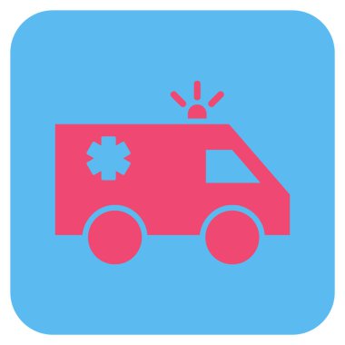 Acil araba düz kare vektör simgesi