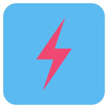 Elektrik düz kare vektör simgesi